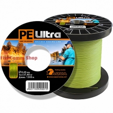 Плетеный шнур Aqua PE Ultra Olive 0.40 мм. 1500 м.
