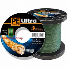 Плетеный шнур Aqua PE Ultra Elite Dark-Green 0.20 мм. 1500 м. Плетеный шнур Aqua PE Ultra Elite Dark-Green 0.20 мм. 1500 м.