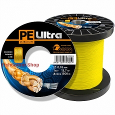 Плетеный шнур Aqua PE Ultra Elite Yellow 0.18 мм. 1500 м. Плетеный шнур Aqua PE Ultra Elite Yellow 0.18 мм. 1500 м.