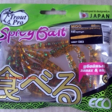 Trout Pro Spicy Bait Miso 88 мм. Съедобная резина, слаг Trout Pro Spicy Bait Miso 88 мм. Съедобная резина, слаг