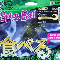 Trout Pro Spicy Bait Tobiko 40 мм. Съедобная резина, твистер Trout Pro Spicy Bait Tobiko 40 мм. Съедобная резина, твистер