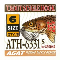 Крючок для блесны Agat Trout Single Hooks ATH-6331 №6