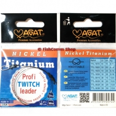 Поводок Agat Nickel Titanium Twitch Profi длина 30 см. тест 30 lb. (упаковка 1 шт.) Поводок Agat Nickel Titanium Twitch Profi длина 30 см. тест 30 lb. (упаковка 1 шт.)
