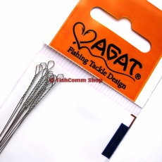 Поводок струна Agat Stainless Steel Predators Fishing Leaders #2 (светлая AFW) 20 см. (упаковка 10 шт.)