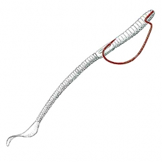 Крючок офсетный Owner 5109 Red №6 J-Light Worm Hook (7 шт.)