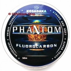 Леска флюрокарбоновая Kosadaka Phantom (зимняя) 0.142 мм. 50 м.