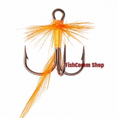 Вабик с тройником Mustad №1 Оранжевый. Ручная работа. Упаковка 20 шт.