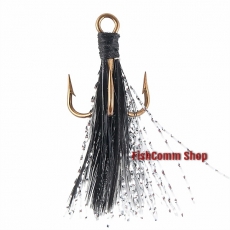 Вабик с тройником Mustad №8 Черный. Ручная работа. Упаковка 20 шт.