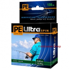 Плетеные шнуры Aqua PE Ultra Spin Dark-Green 135 m.
