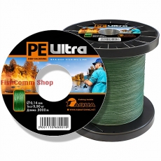 Плетеные шнуры Aqua PE Ultra Dark-Green 3000 m.