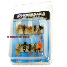 Набор сухих мушек и нимф Kosadaka FS-8 Medium size (10 шт.)