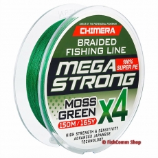 Плетеный шнур Chimera Megastrong Moss Green X4 150 m. 0.08 mm.