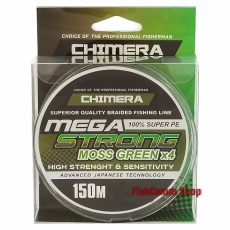 Плетеный шнур Chimera Megastrong Moss Green X4 150 m. 0.14 mm.
