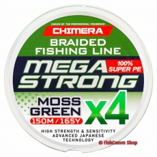 Плетеный шнур Chimera Megastrong Moss Green X4 150 m. 0.14 mm.