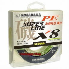 Плетеный шнур Kosadaka Super PE X8 0.16 (#1.0) Light Green 150 m.