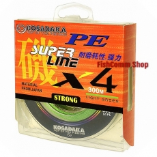 Плетеный шнур Kosadaka Super Line PE X4 0.30 (#3.5) Light Green 300 m.