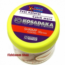 Силиконовая приманка Kosadaka Креветка плав. Красный. Банка 18 г. (икра краба)