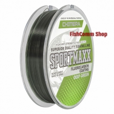 Леска Chimera SportMaxx (Fluorocarbon Coating) Deep Green 50 m. 0.10 mm.