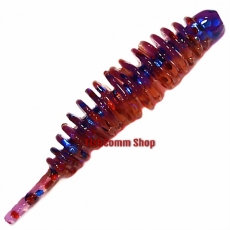 Силиконовая приманка Kosadaka Leech 42. Цвет RB (красно-фиолетовый с включениями). 10 шт. (сыр)