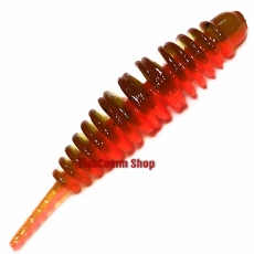 Силиконовая приманка Kosadaka Leech 42. Цвет DGR (красно-зеленый с блестками). 10 шт. (креветка)