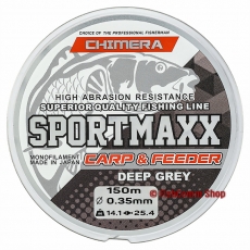 Леска Chimera SportMaxx Carp & Feeder Deep Grey 0.35 mm. 150 m. Леска Chimera SportMaxx Carp & Feeder Deep Grey 0.35 mm. 150 m.