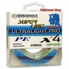 Плетеный шнур Kosadaka Super Line PE X4 Ultralight Pro 0.10 мм. 110 м. Light Green