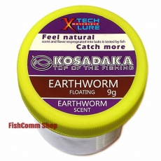 Силиконовая приманка Kosadaka Земляной Червь плав. Коричневый. Банка 9 г. (земляной червь)