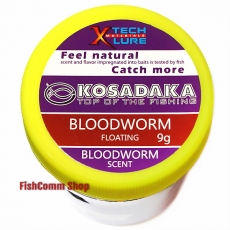 Силиконовая приманка Kosadaka Мотыль плав. Темно-красный. Банка 9 г. (мотыль)