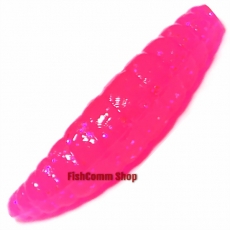Силиконовая приманка Kosadaka Maggot 40. Цвет PN (розовый с блестками). 8 шт. (креветка)