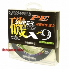Плетеный шнур Kosadaka Super Line PE X9 0.16 (#1.0) Light Green 150 m.