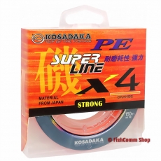Плетеный шнур Kosadaka Super PE X4 0.16 (#1.0) Orange 150 m.