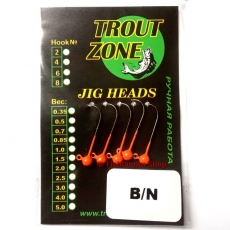 Джиг головки Trout Zone на крючке Kumho (без бородки) 0.5 г. №4 (5 шт.) Orange