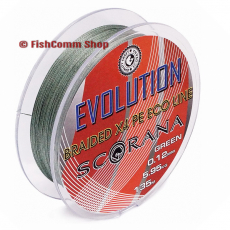 Плетеный шнур Scorana Evolution 0.10 мм. 135 м. Smoke Green