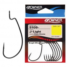 Крючок офсетный Owner 5109 BC №3/0 J-Light Worm Hook (6 шт.)