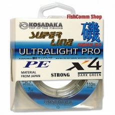 Плетеные шнуры Kosadaka Super Line PE X4 Ultralight Pro 110 m.