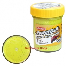 Форелевая паста Berkley Powerbait Natural Scent Glitter Liver Sunshine Yellow