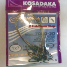Поводок Kosadaka Classic 7000-30 длина 15 см. тест 28 кг. упаковка 5 шт.